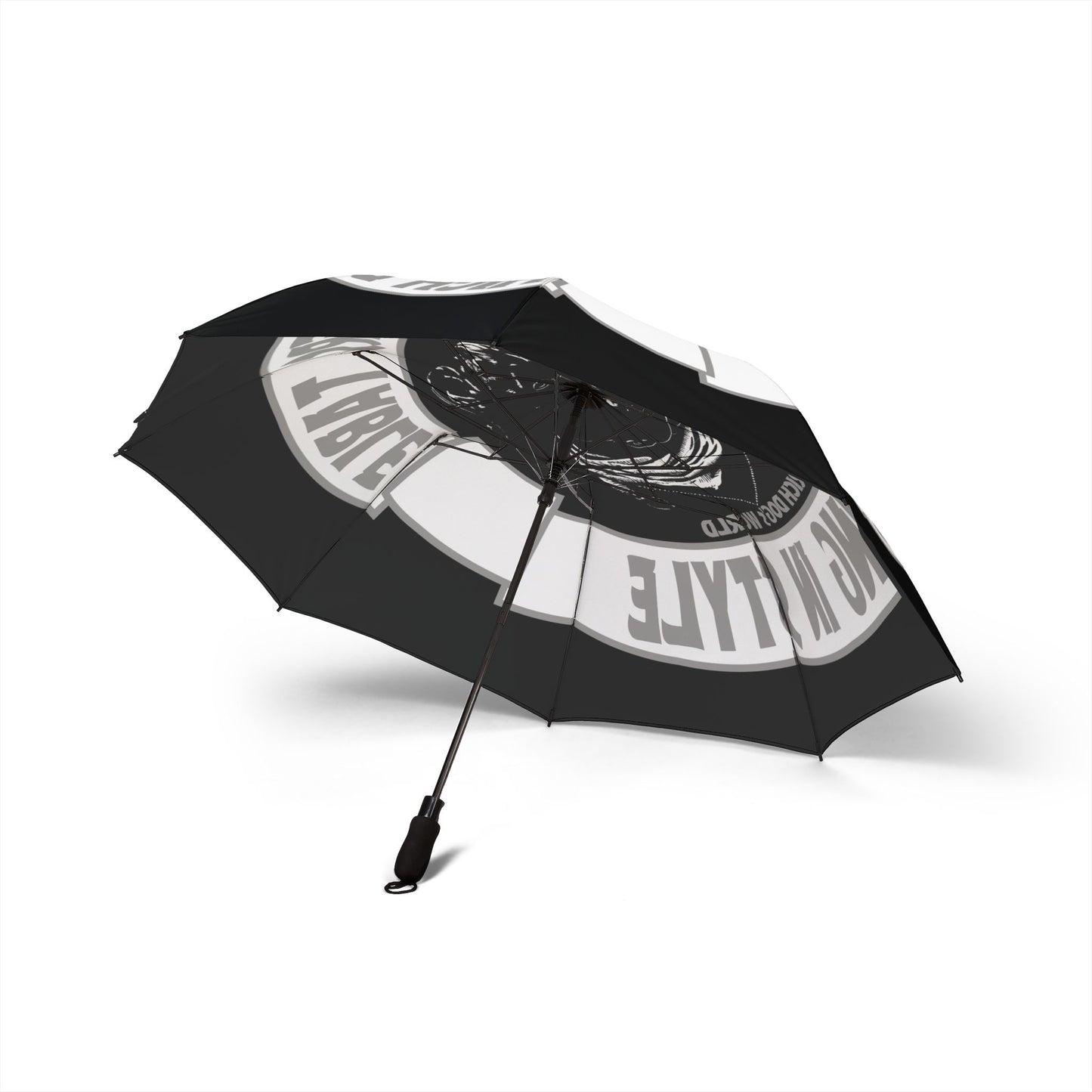 "A Rich Dog's" Black Foldable Travel Umbrella