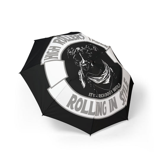 "A Rich Dog's" Black Foldable Travel Umbrella