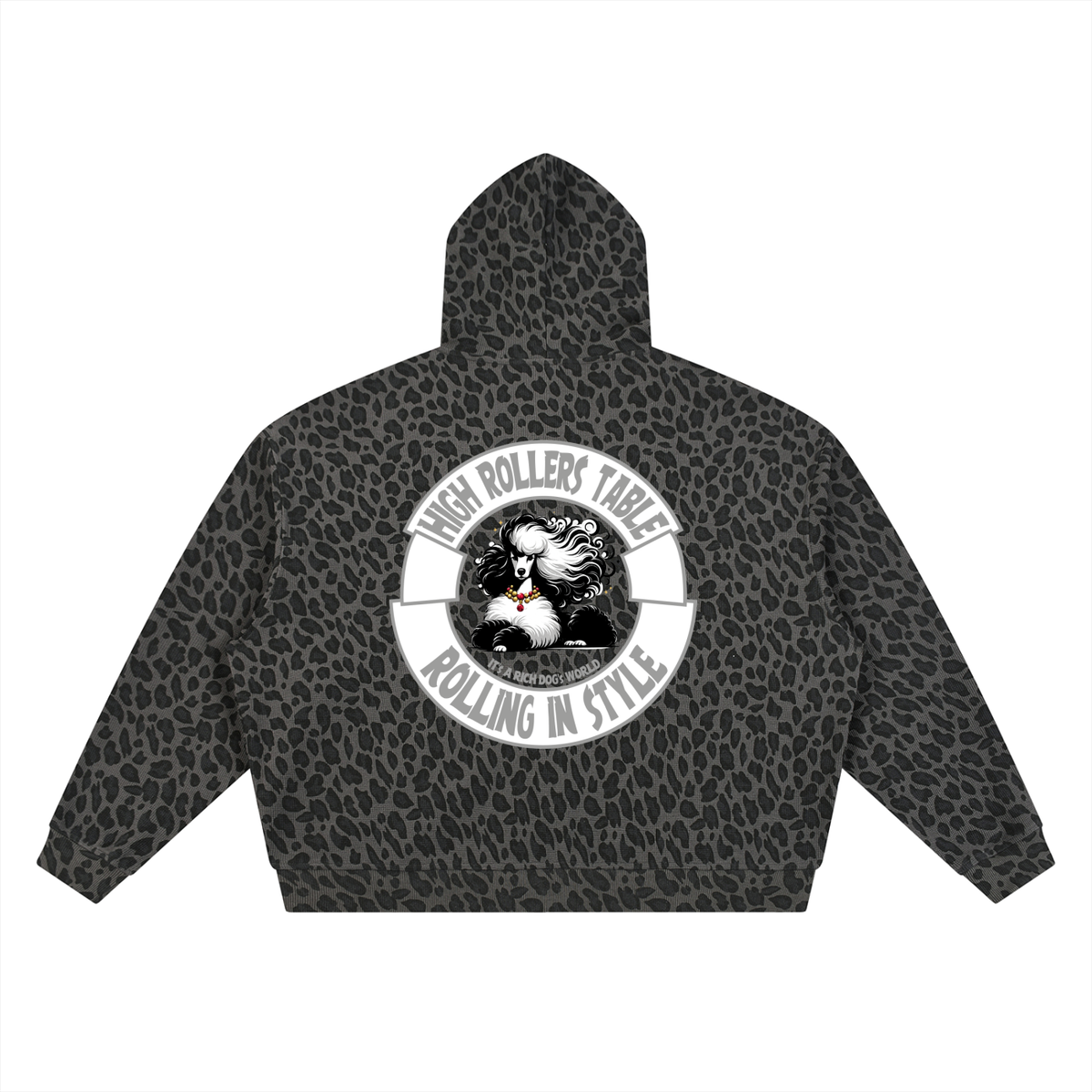 A Rich Poodle's Leopard Full Zip Hoodie